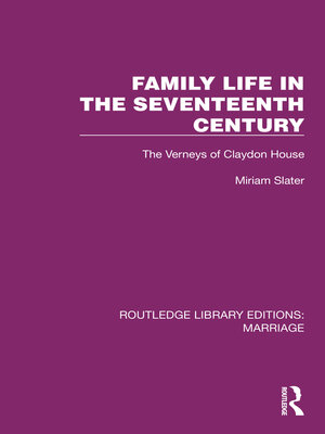 cover image of Family Life in the Seventeenth Century